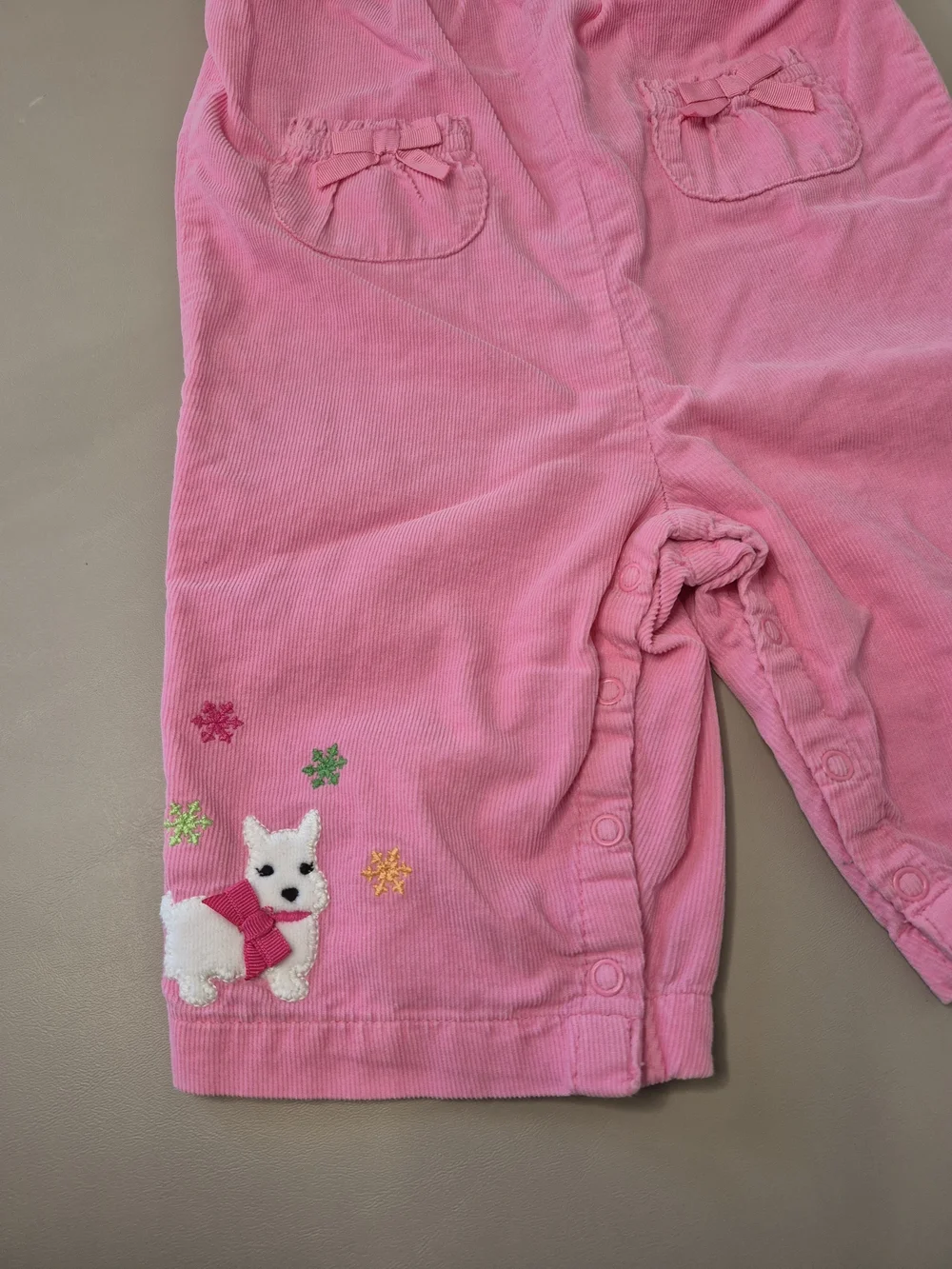 Gymboree Pink Corduroy Scottie Dog Romper 3-6 Months
